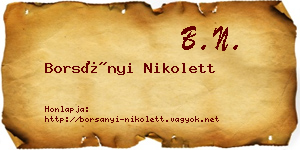 Borsányi Nikolett névjegykártya